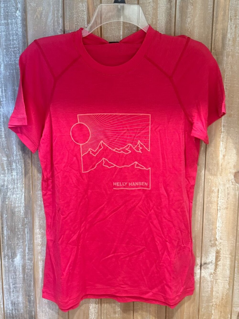Helly Hansen Durawool Graphic T-Shirt Women's Short Sleeve Top Medium Pink New